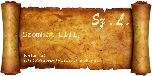 Szombat Lili névjegykártya