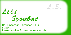 lili szombat business card